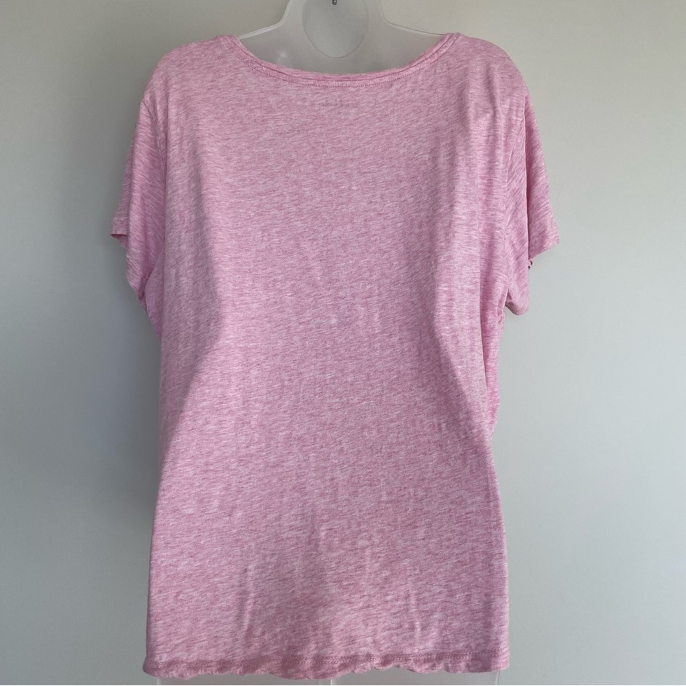 Eddie Bauer Soft Pink Heather Pocket V-Neck Tee | Size XXL - Picture 4 of 6